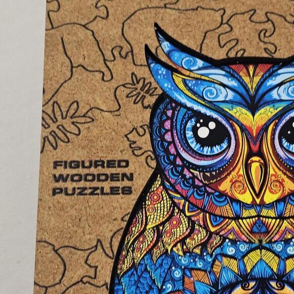 UNIDRAGON Charming Owl Wooden Jigsaw Puzzle Small 5.9 x 10.2 in. 101 Pieces Nice - Picture 4 of 10